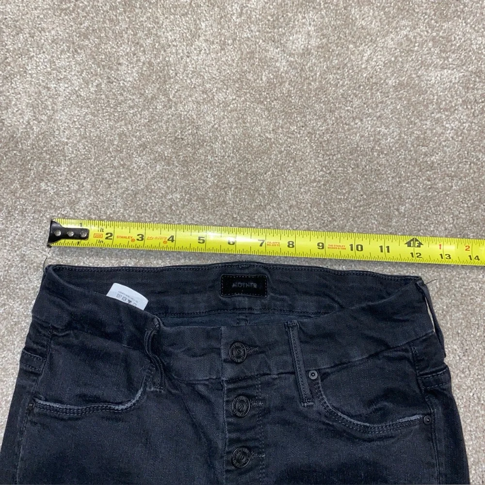 Mother The‎ Pixie Ankle Fray Jeans Woman’s 27 Not Guilty Black Stretch Trendy